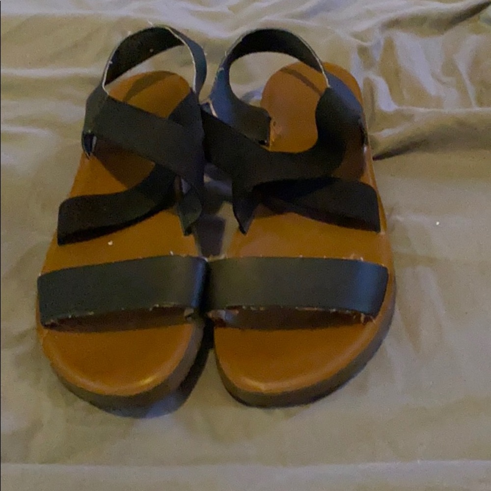Platform sandals.